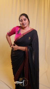 Zari Emb Stripes Border