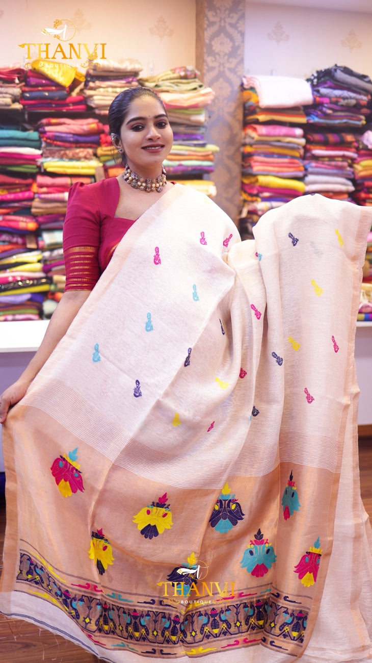 Linen Matka Tissue Saree