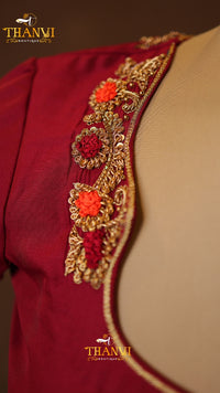 Sweetheart Neck Aari Work Blouse