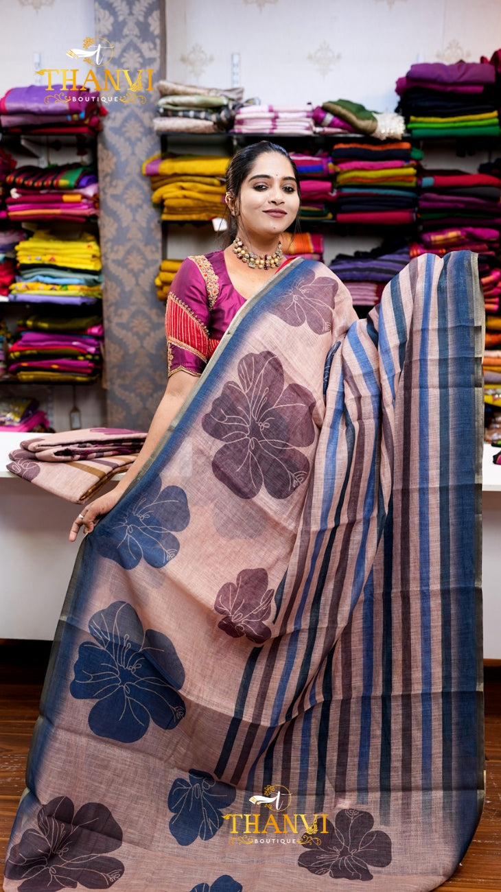 Floral Print Saree