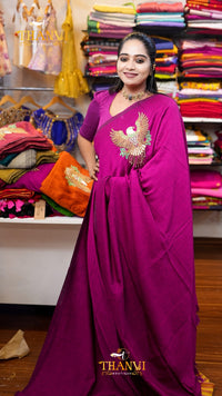 Customised Eagle Work Saree