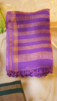 Plain Linen saree