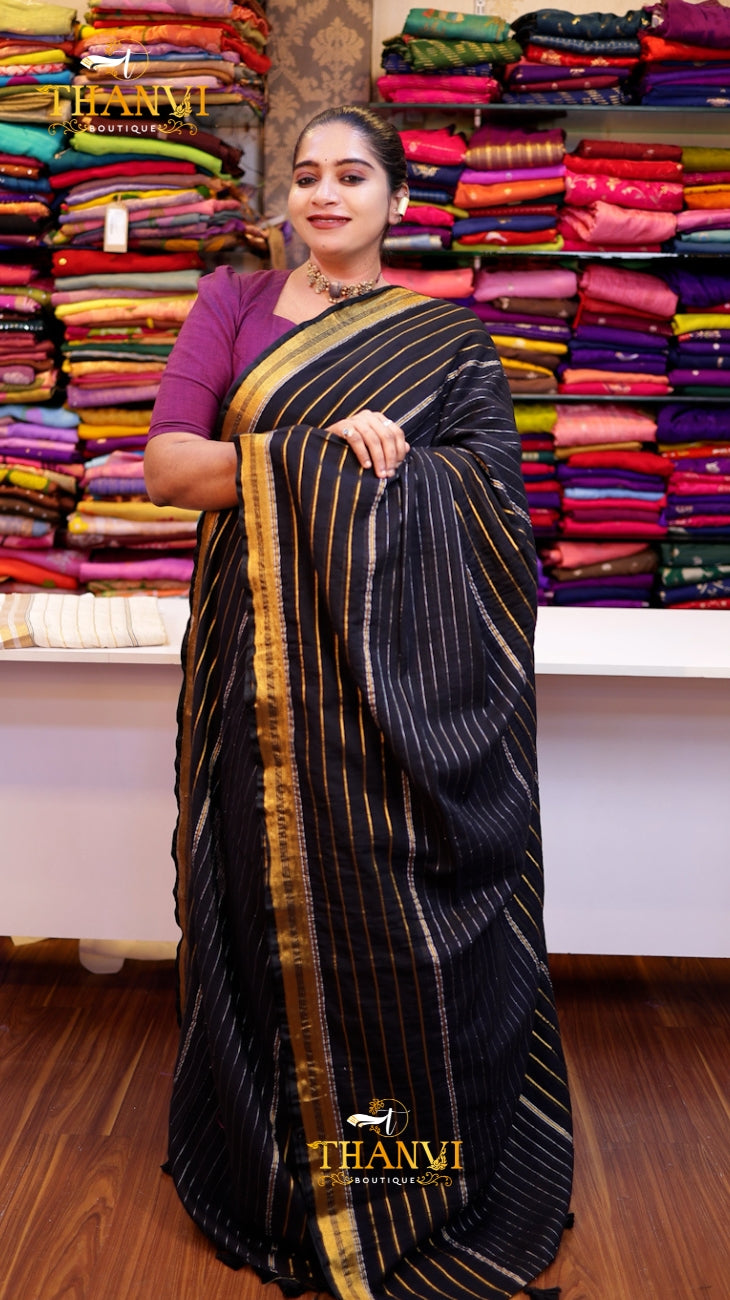Premium Golden Stripe Modal Cotton