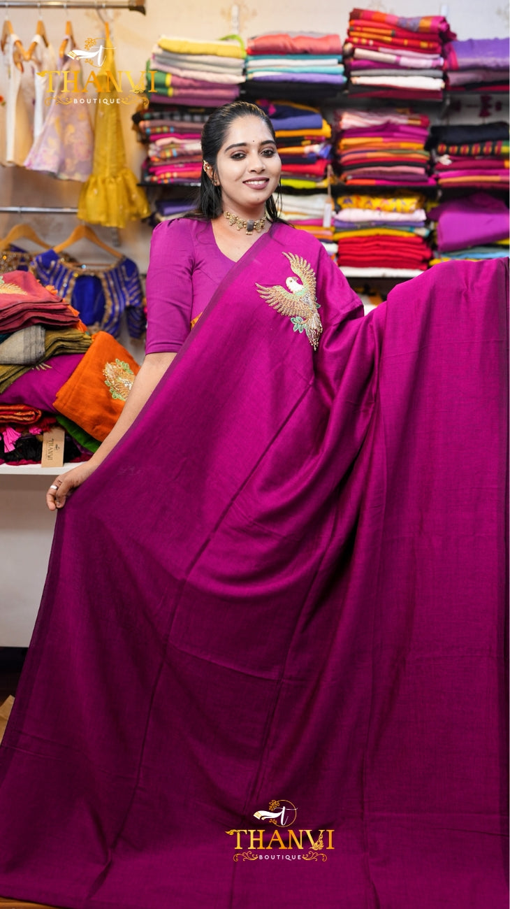 Customised Eagle Work Saree