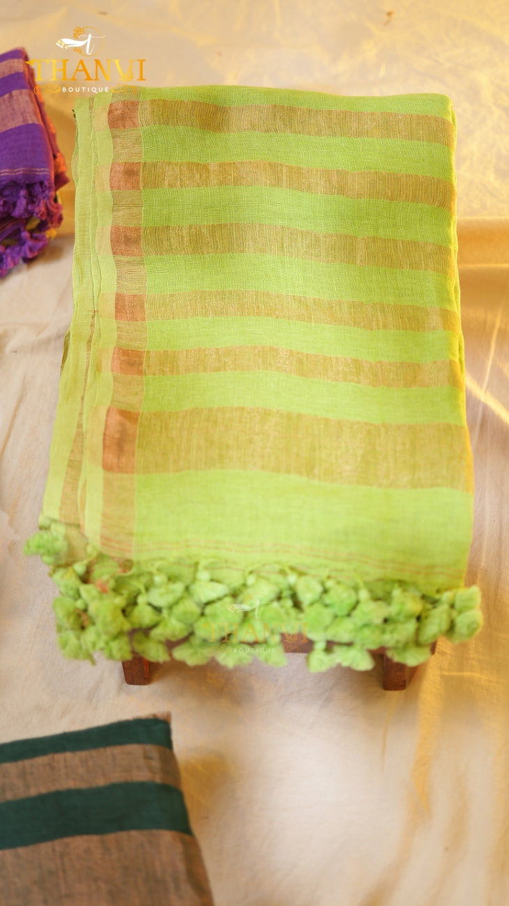 Plain Linen saree