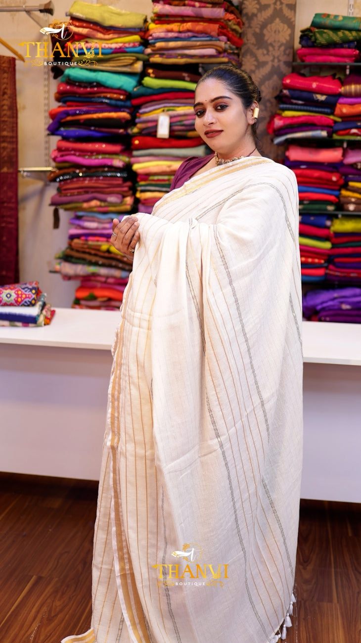Premium Golden Stripe Modal Cotton