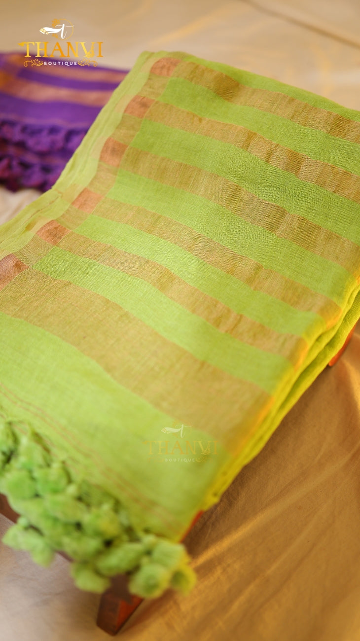 Plain Linen saree