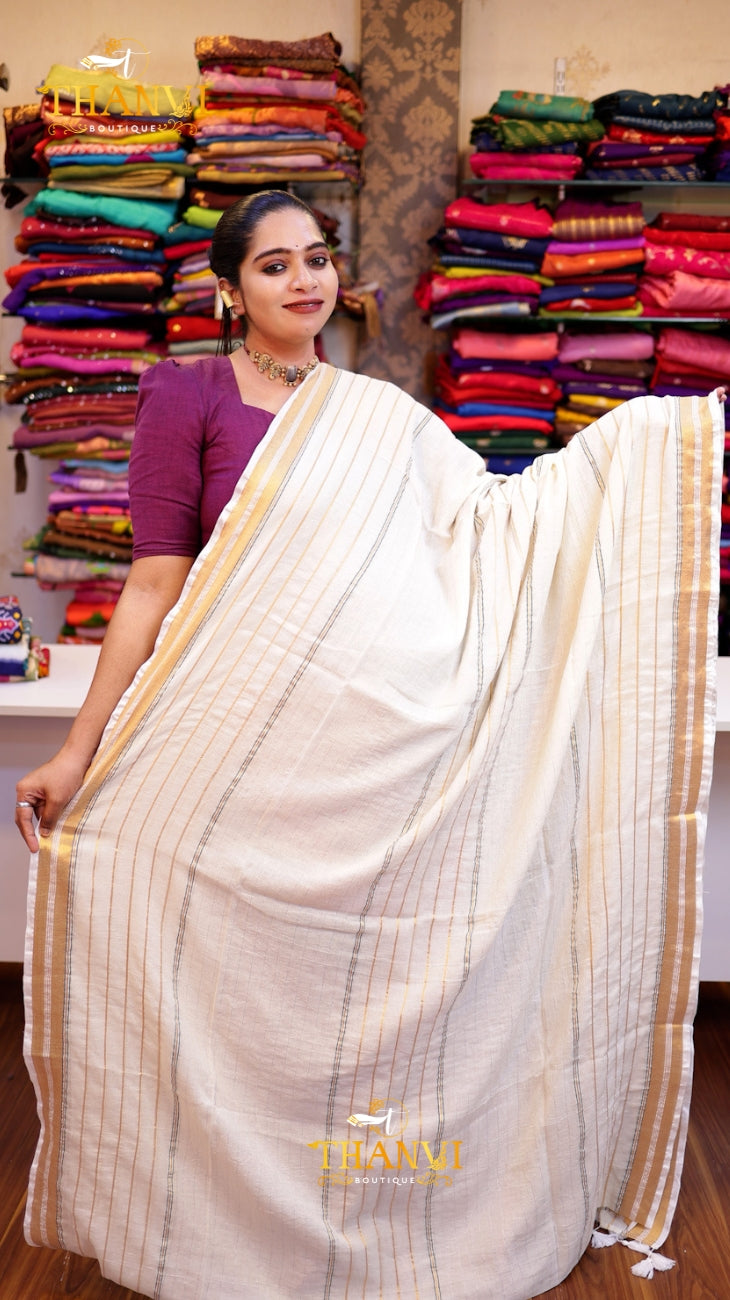 Premium Golden Stripe Modal Cotton