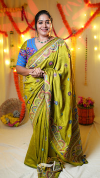 Matka Blend Khantha Stitch Saree