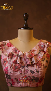 Floral Ruffle Designer Blouse