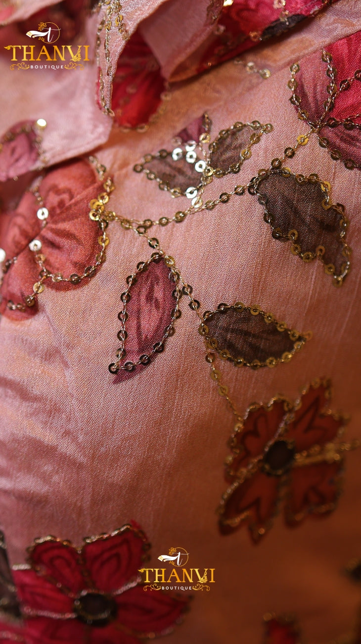 Floral Ruffle Designer Blouse