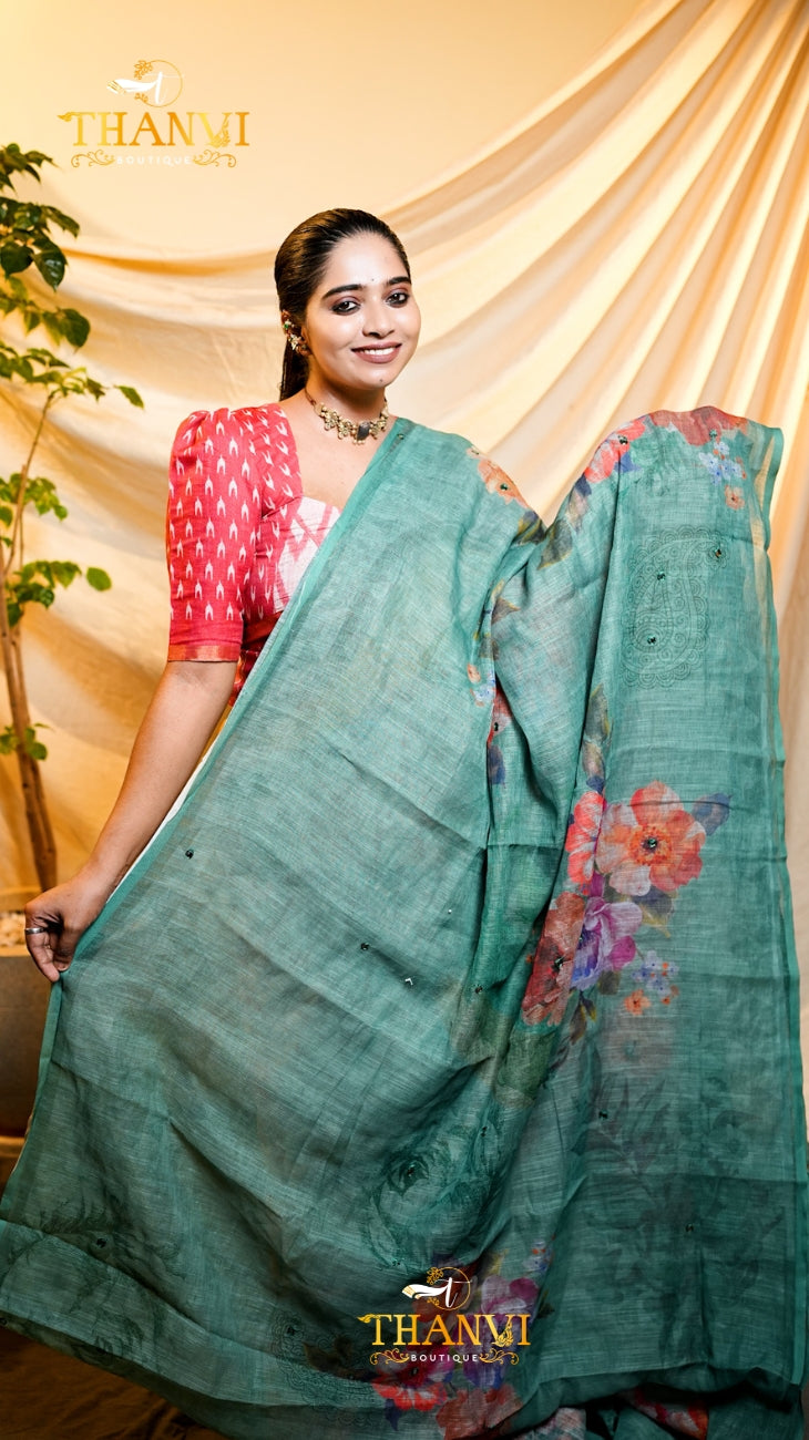 Linen Cotton Saree