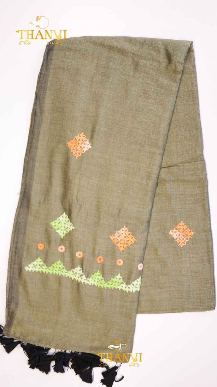 Applique Embroidery Saree