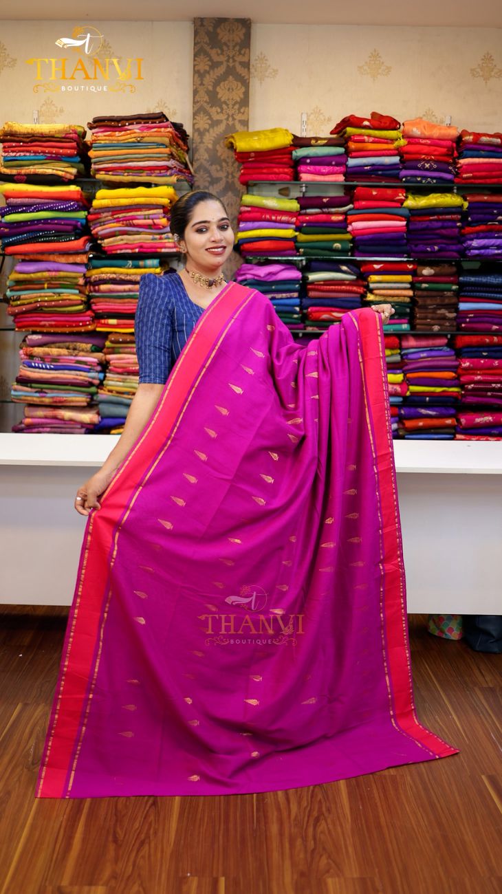 Pineapple Mulberry Cotton Saree