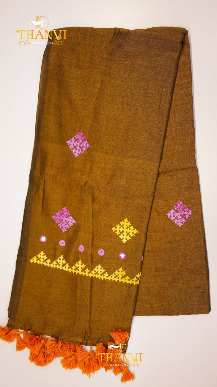 Applique Embroidery Saree