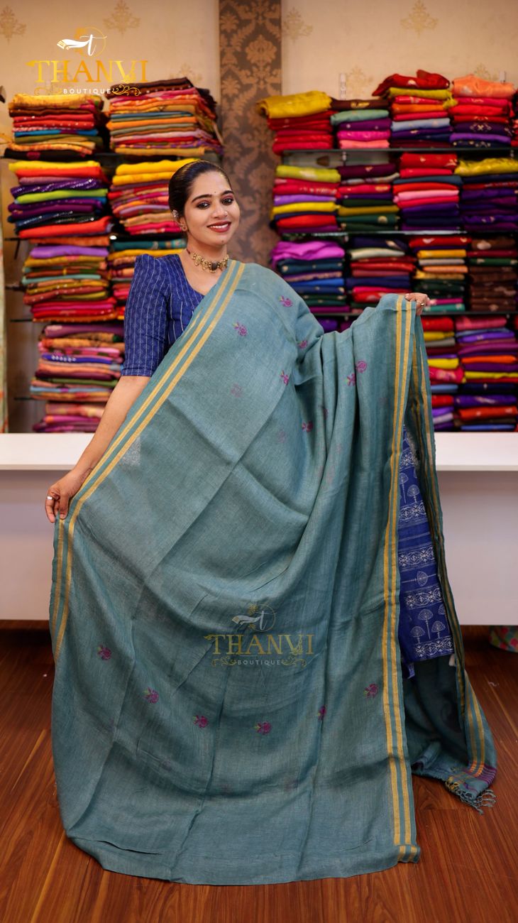 Mashru Linen Saree