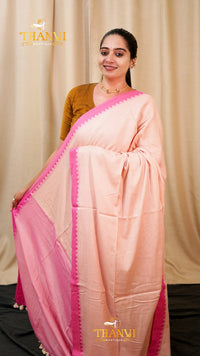 Soft Peach Modal Cotton Saree