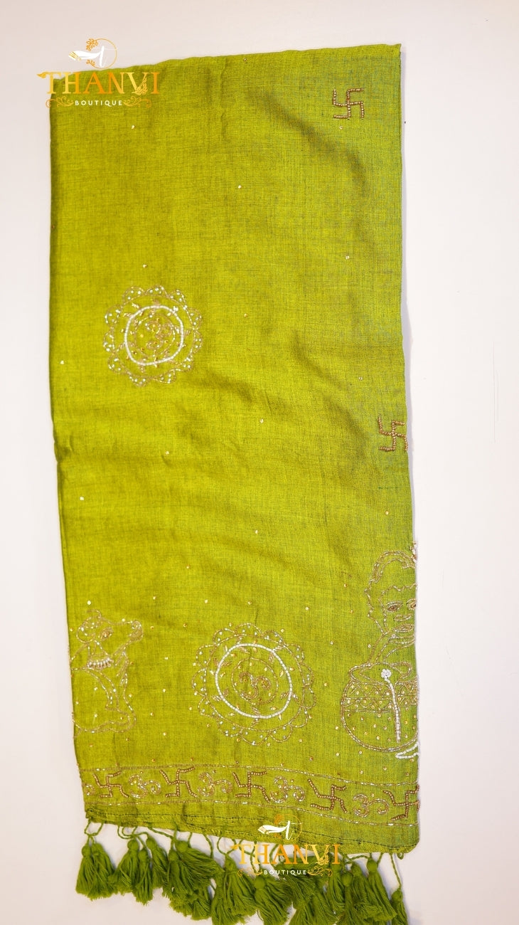 Customised Beads Work Saree