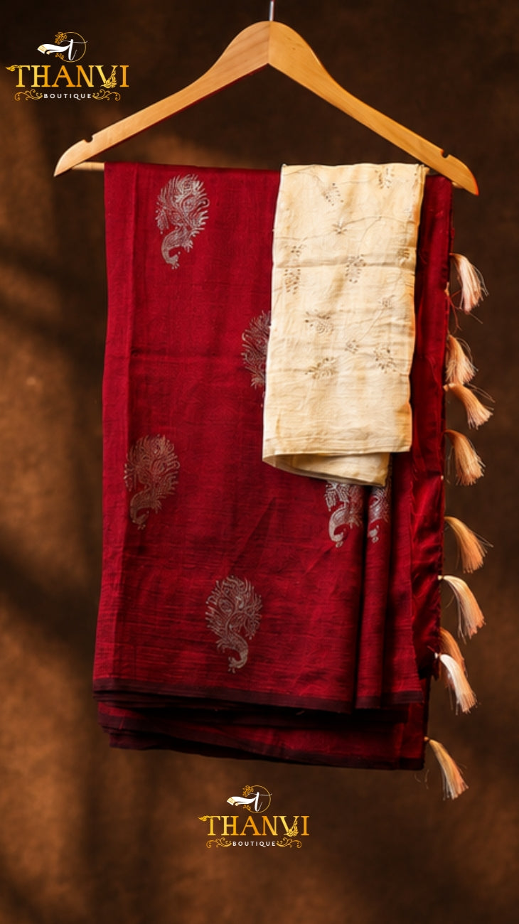 Semi  Mulberry Silk Saree
