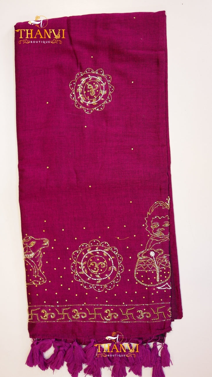 Customised Beads Work Saree