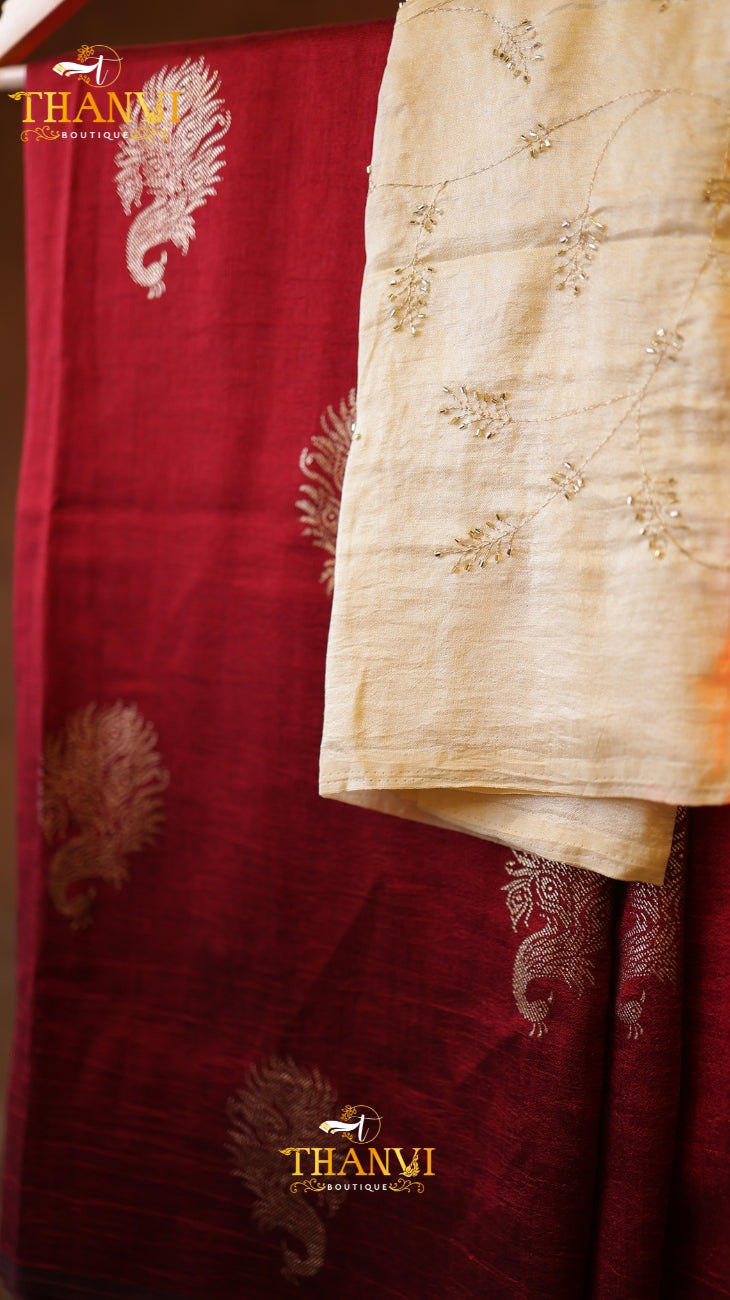 Semi  Mulberry Silk Saree