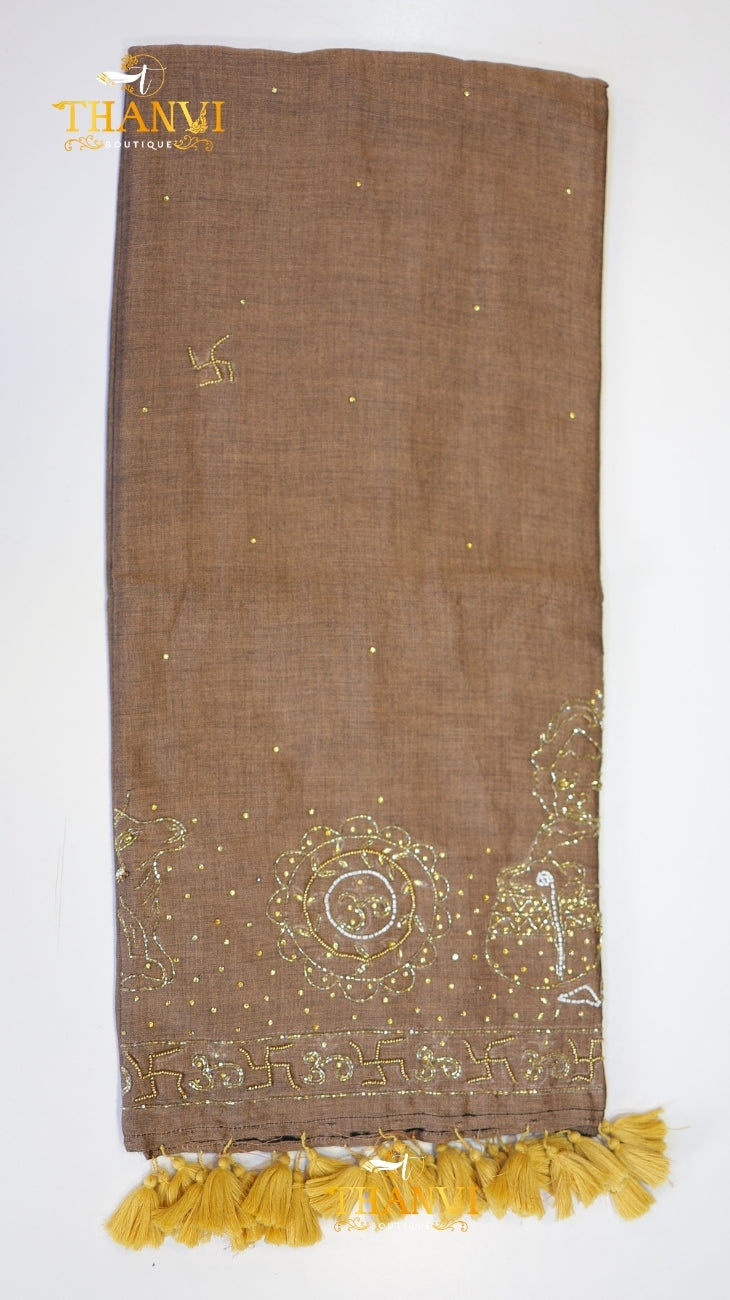Customised Beads Work Saree