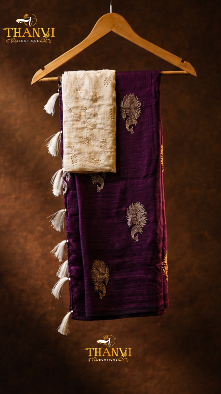 Semi  Mulberry Silk Saree