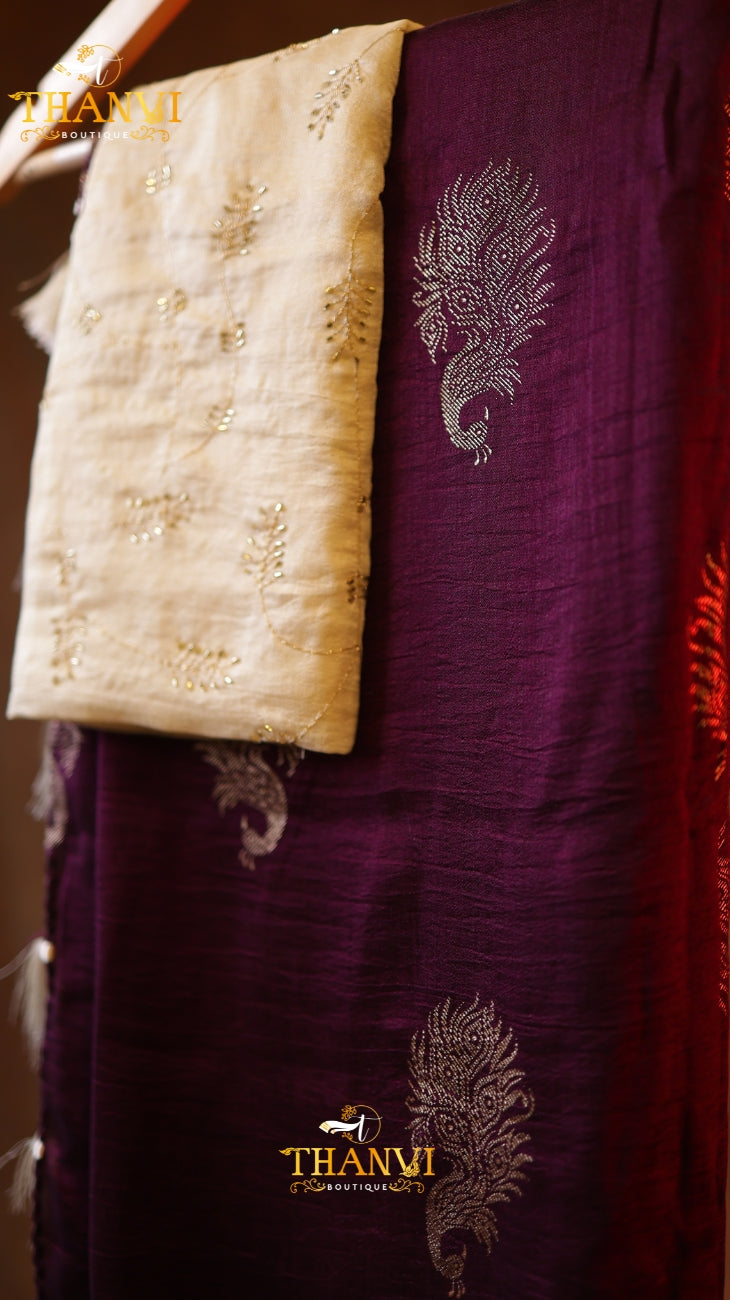 Semi  Mulberry Silk Saree
