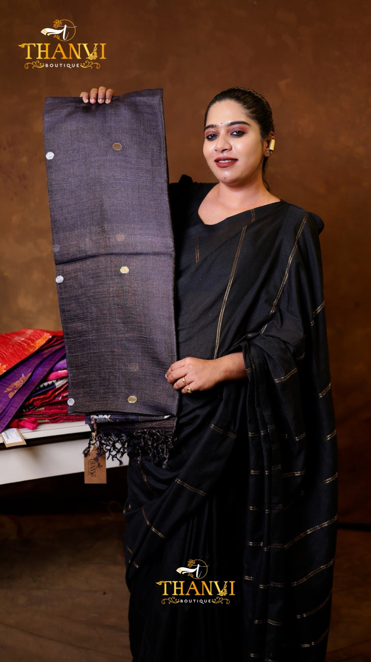 Chickoo Linen Matka saree