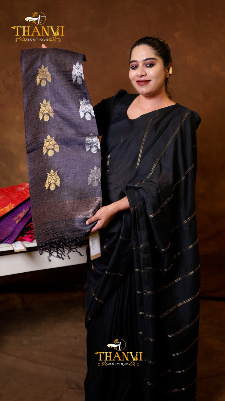Chickoo Linen Matka saree