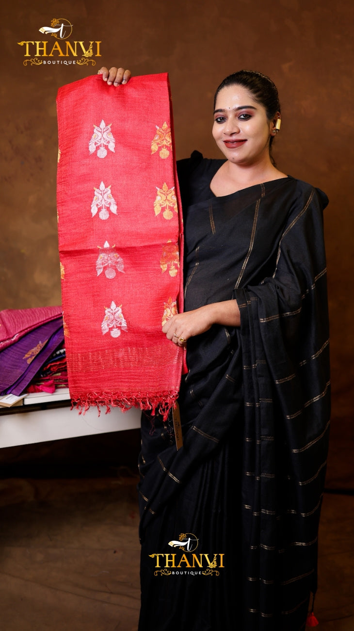Chickoo Linen Matka saree