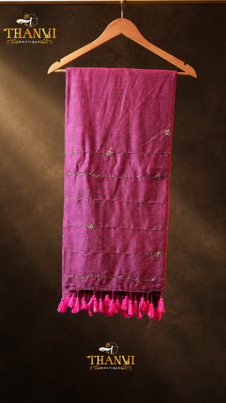 Customised Beads Work Saree