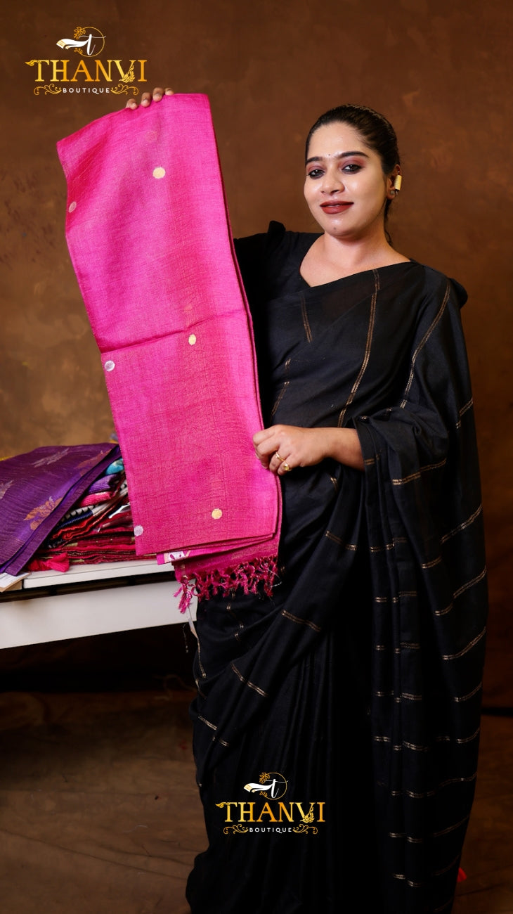 Chickoo Linen Matka saree