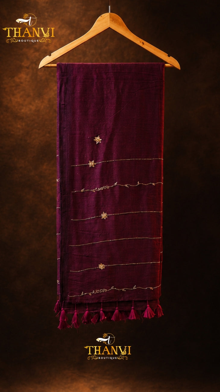 Customised Beads Work Saree