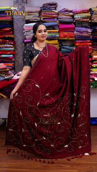 Customised Beads Work Saree