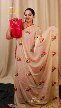 Rust Floral Saree