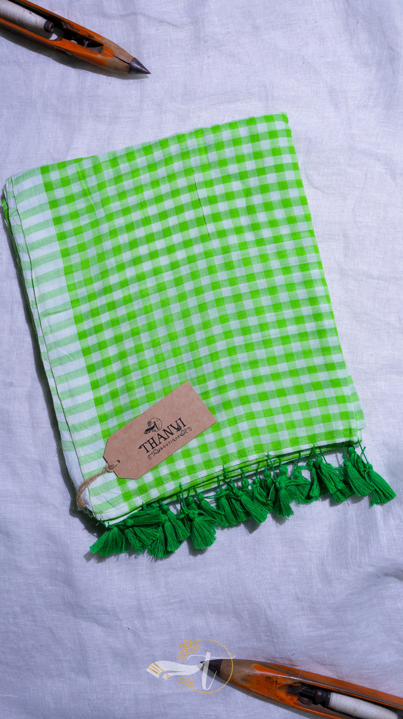 Pure Cotton Checks Saree