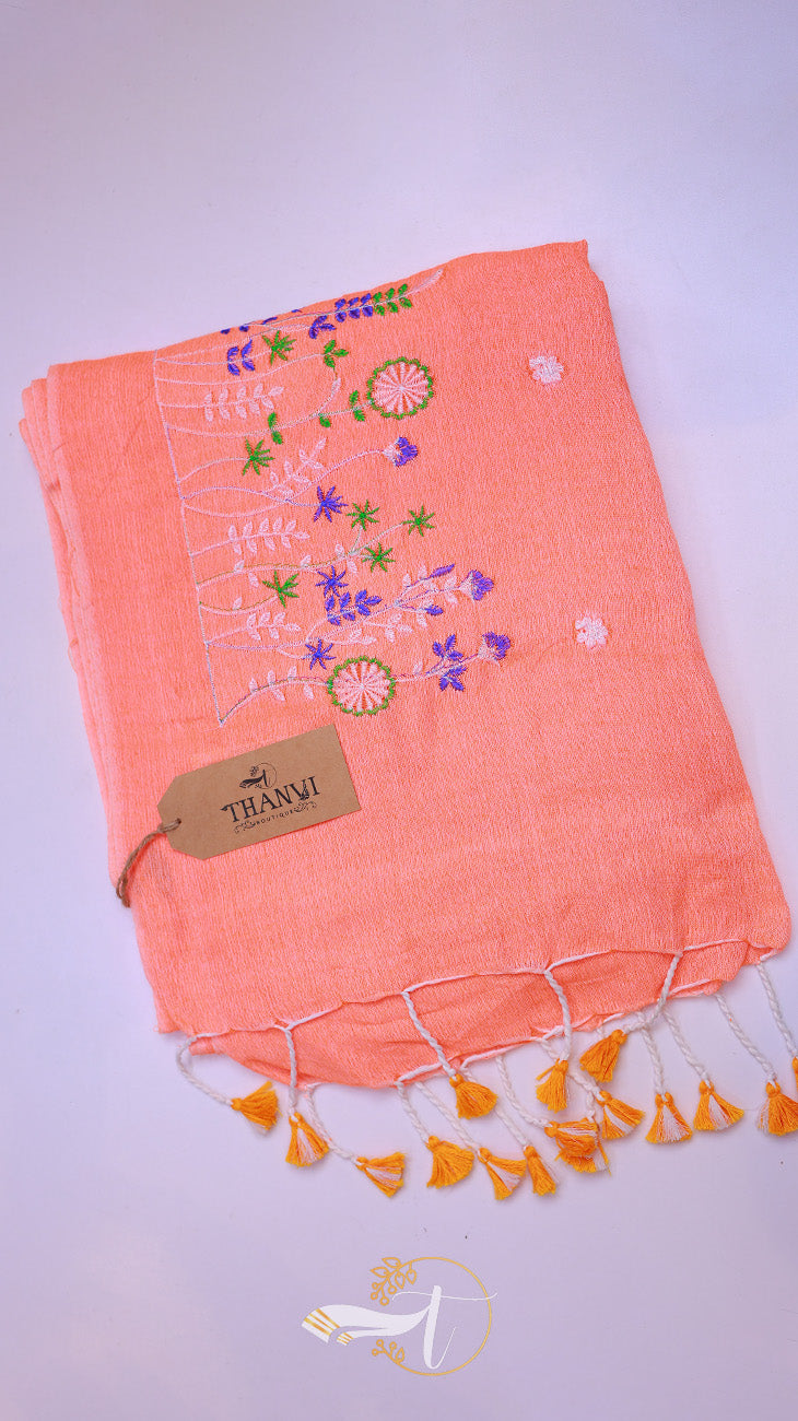 Flower Embroidery Saree
