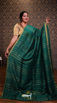 Double Zari Linen Saree