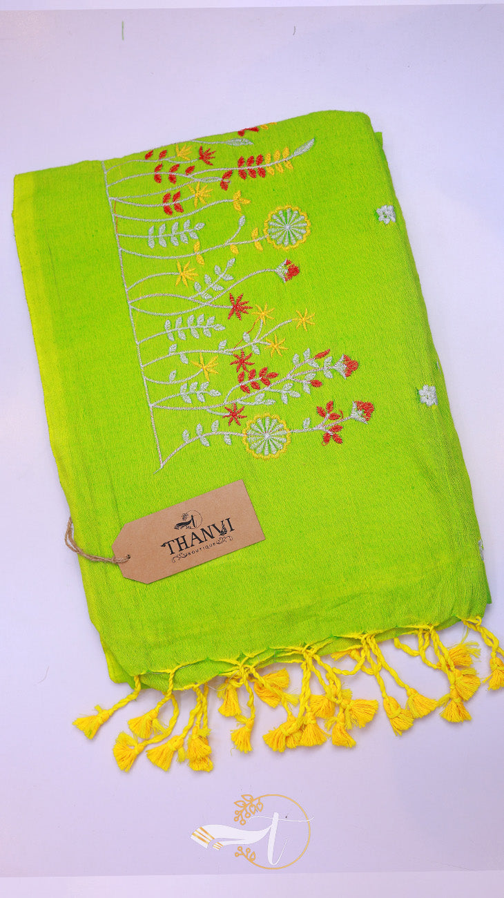 Flower Embroidery Saree