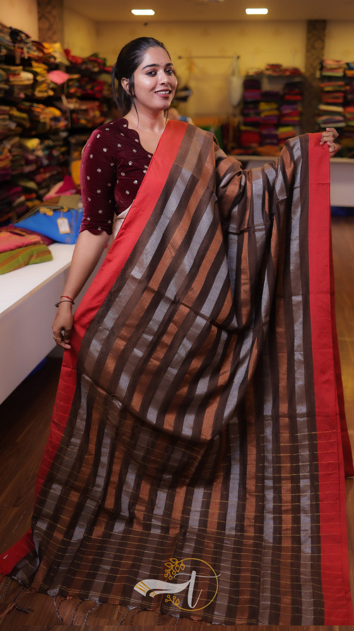 Stripes Zari L/C Saree