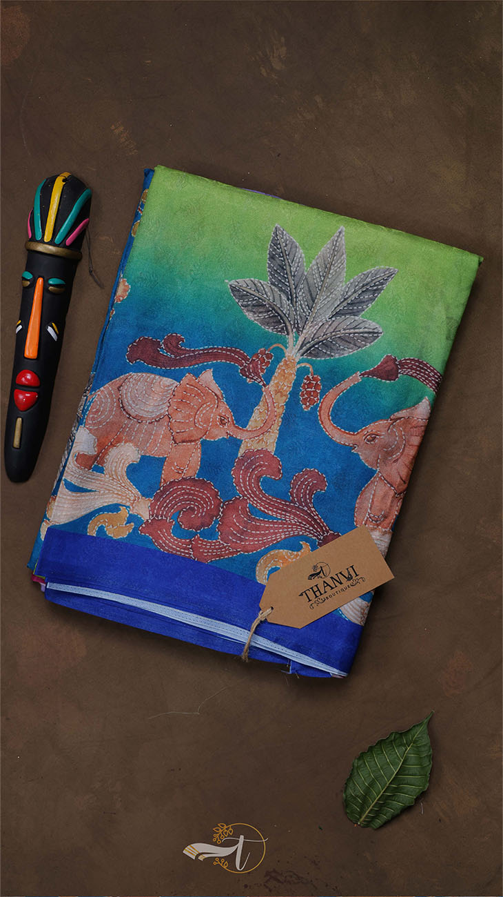 Decorative notebook with elephant design on a brown background