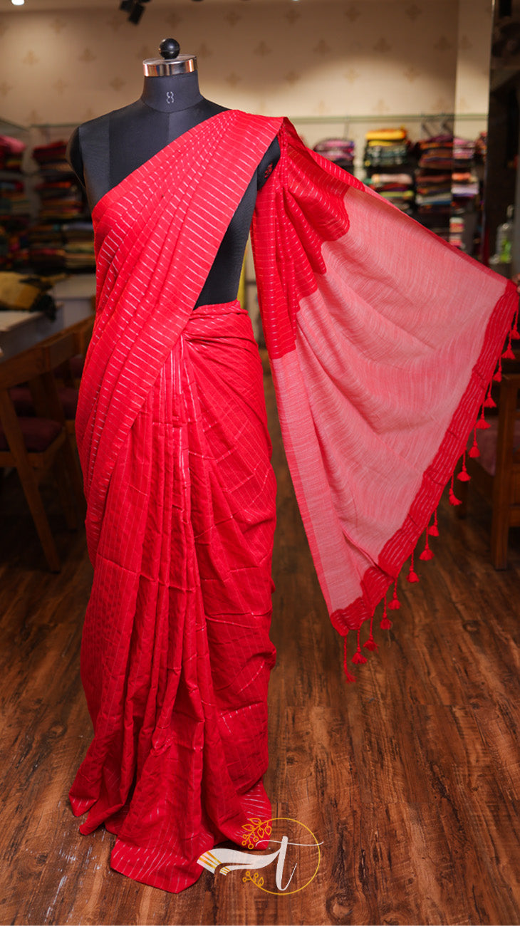 Stripes 100 Counts Saree