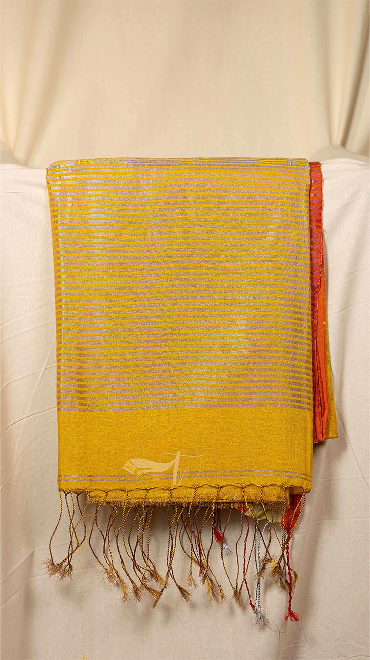 Pallu Stripe Tissue Linen Border