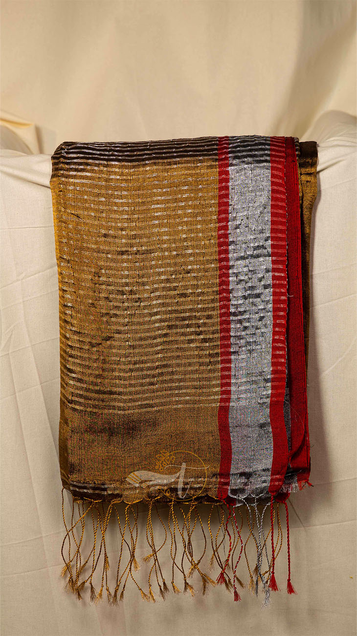 Pallu Stripe Tissue Linen Border
