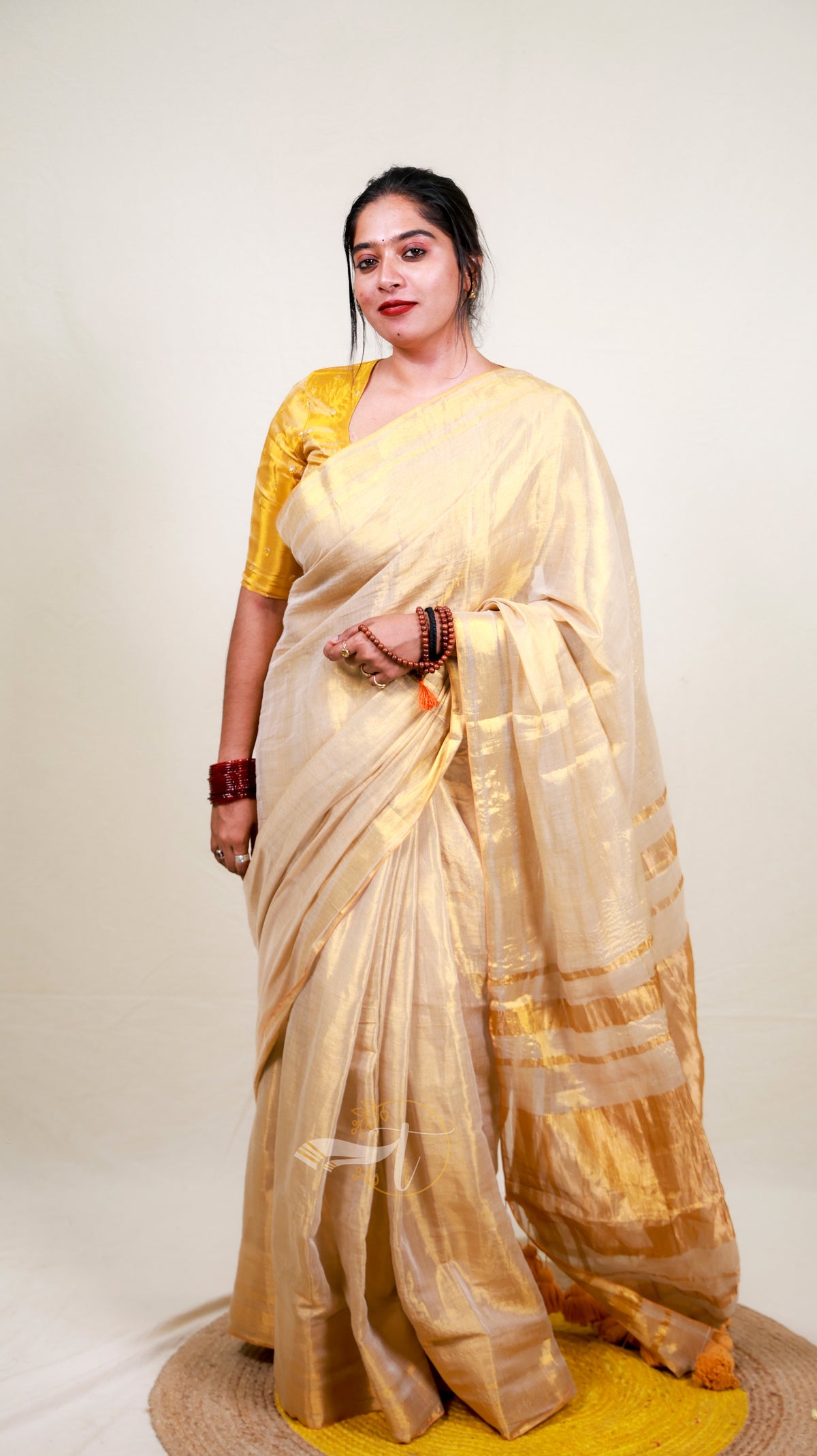 Metallic Tissue Cotton Saree - Thanvi Boutique  #
