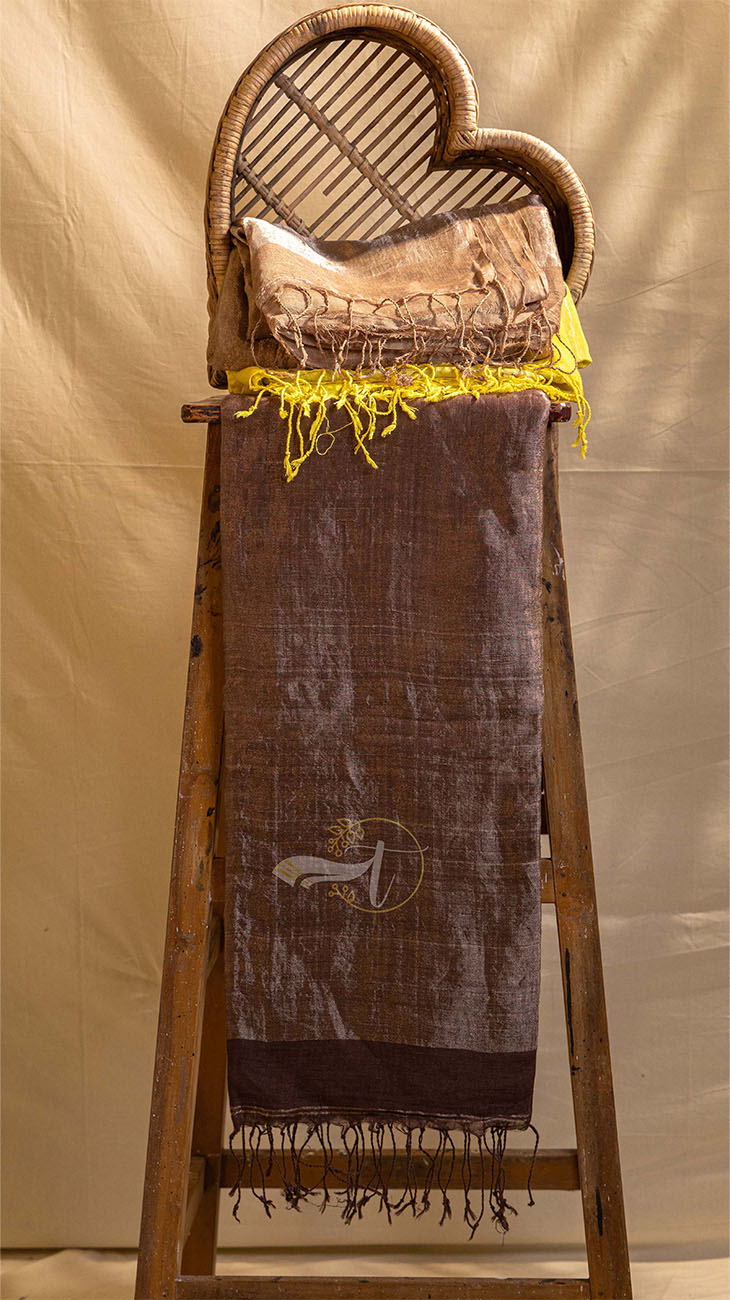 Pure Metallic Tissue Linen Sarees
