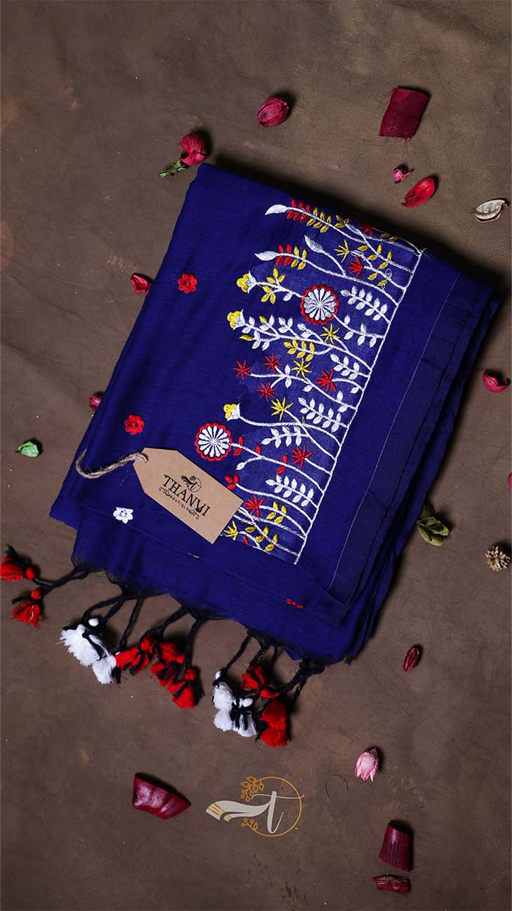 Flower Embroidery Saree