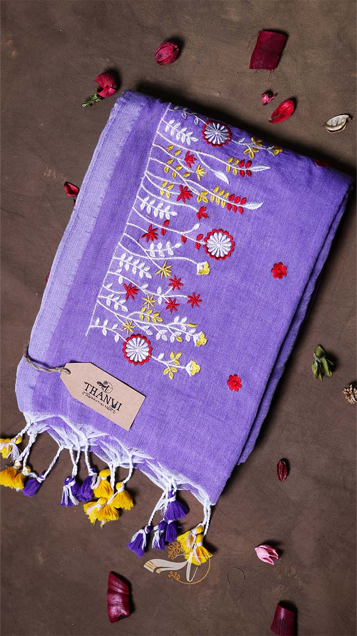 Flower Embroidery Saree