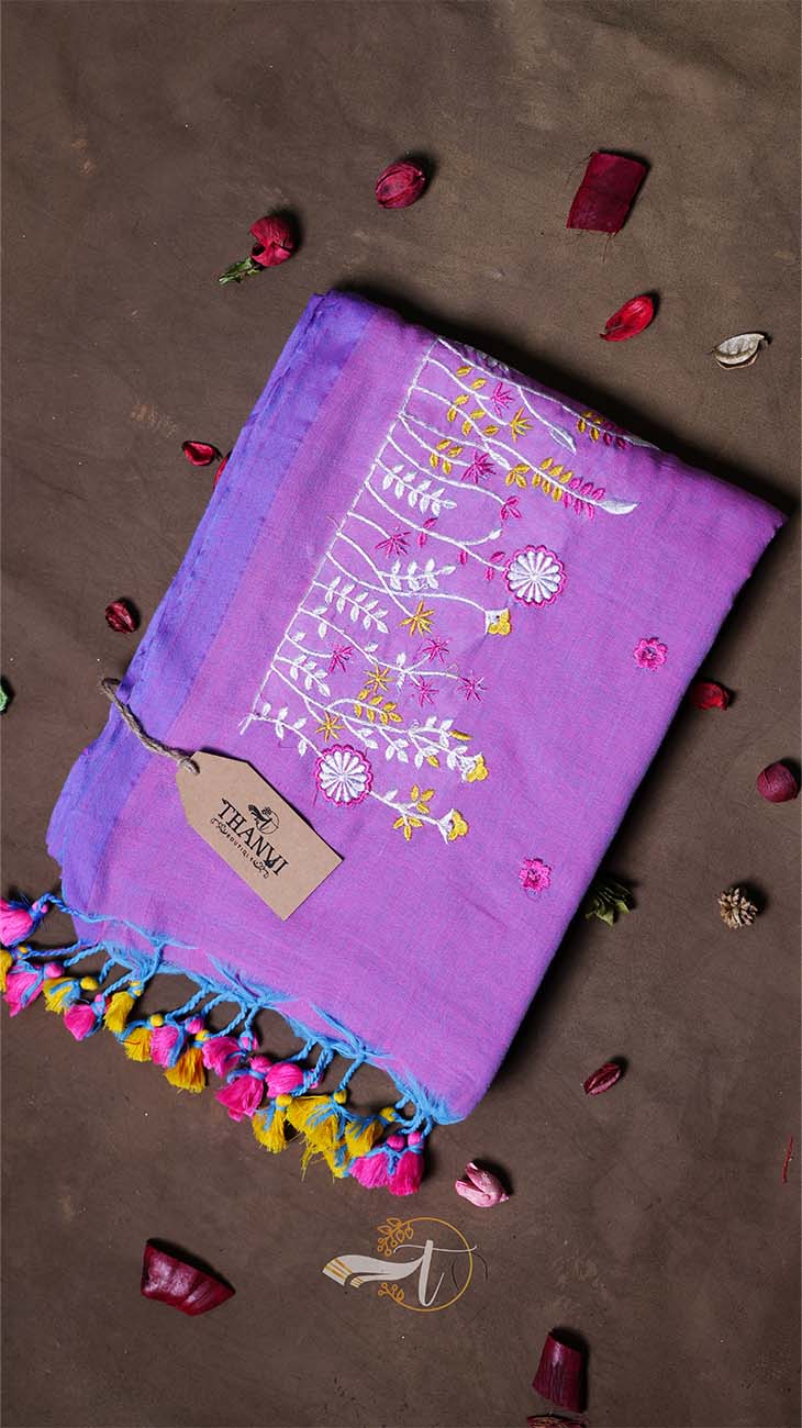 Flower Embroidery Saree
